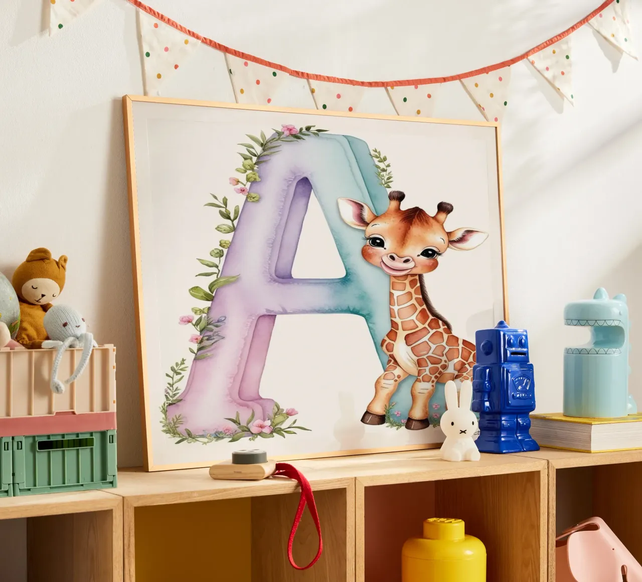 Lettera A Girrafe bambini poster da Kids zone