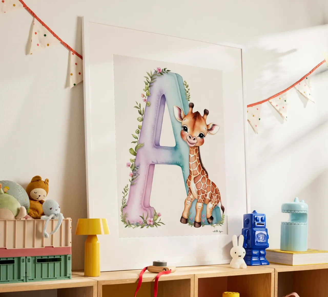 Lettera A Girrafe bambini poster da Kids zone