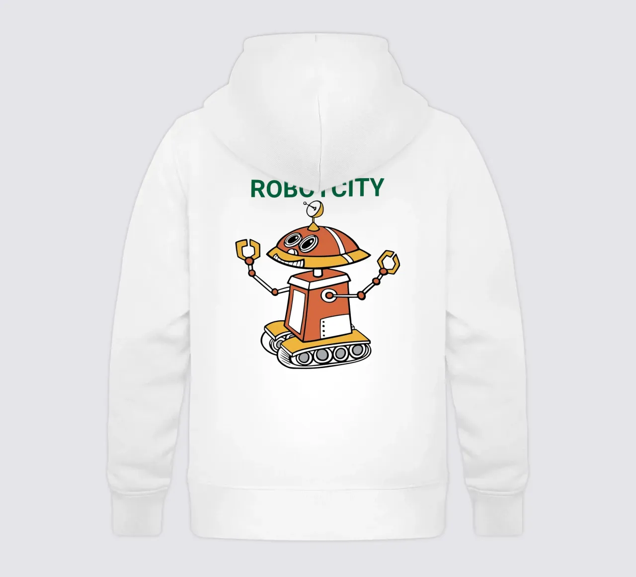 Logotipo de RobotCity: Robot futurista de dibujos animados sudadera con capucha para niño de ComfyCouture
