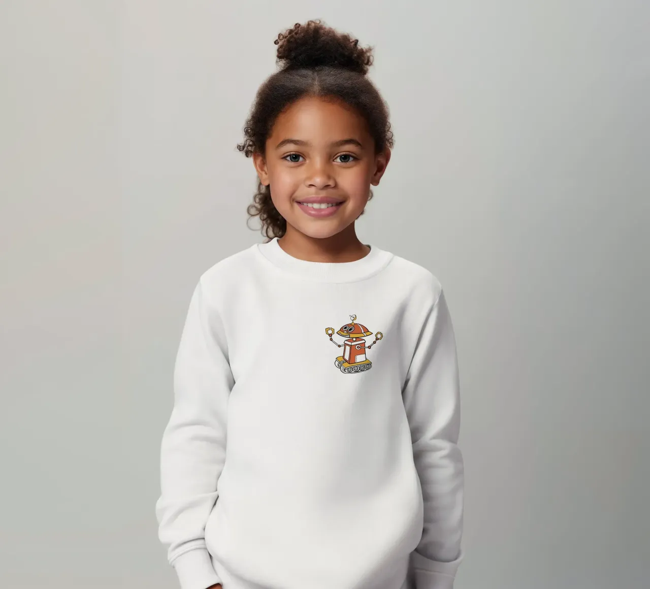 Logo RobotCity: Robot futuristico a cartoni animati felpa bambino da ComfyCouture
