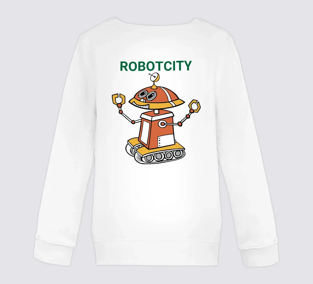 Logo RobotCity: Robot futuristico a cartoni animati felpa bambino da ComfyCouture