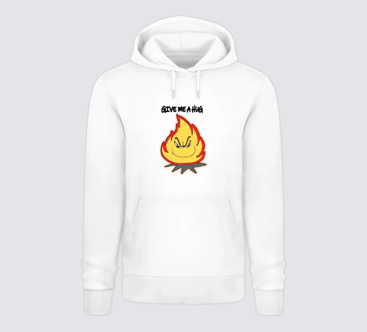 Cartone animato divertente Fuoco abbracciami felpa con cappuccio da sillyindustries