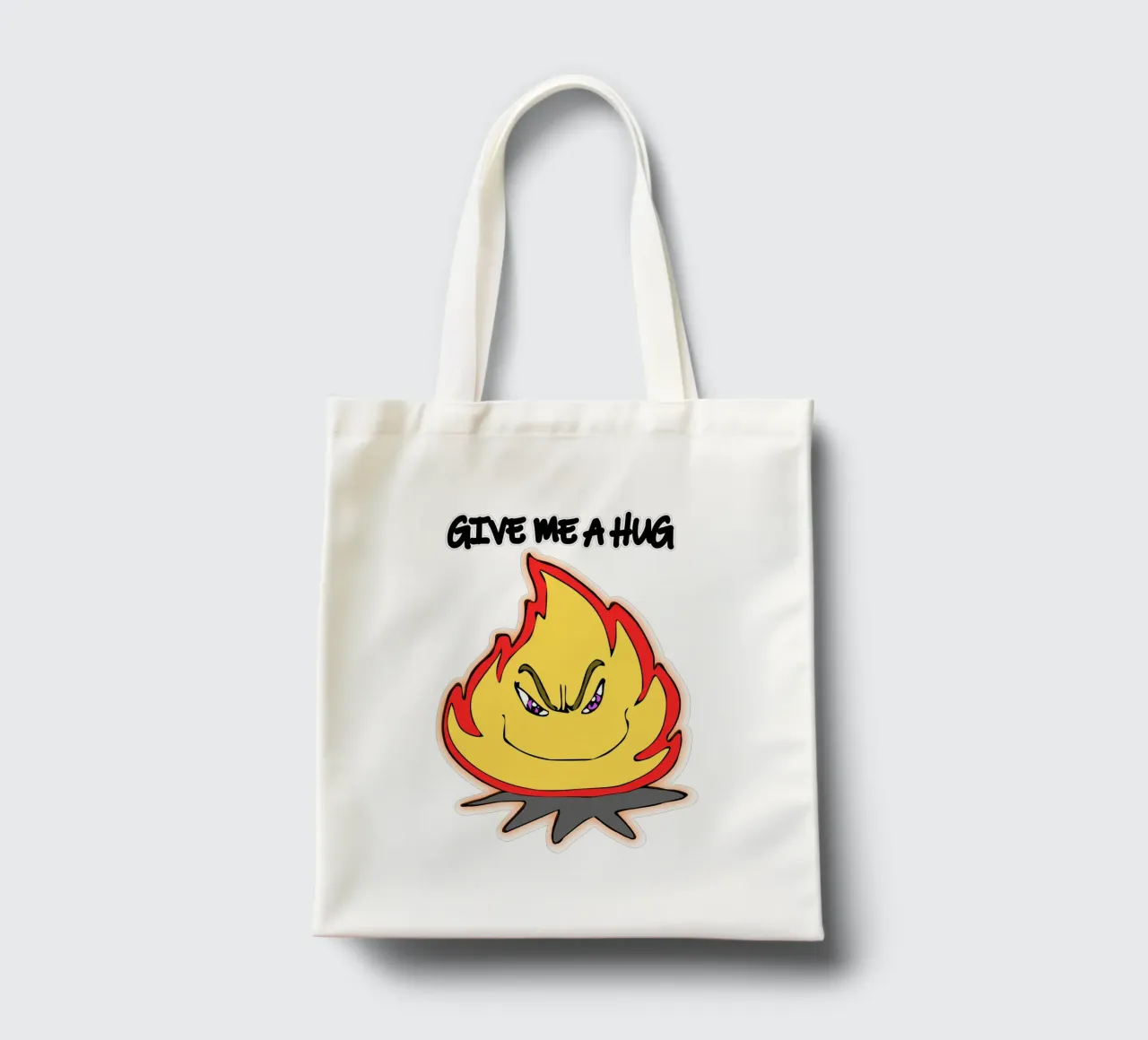Cartone animato divertente Fuoco abbracciami borsa in juta da sillyindustries