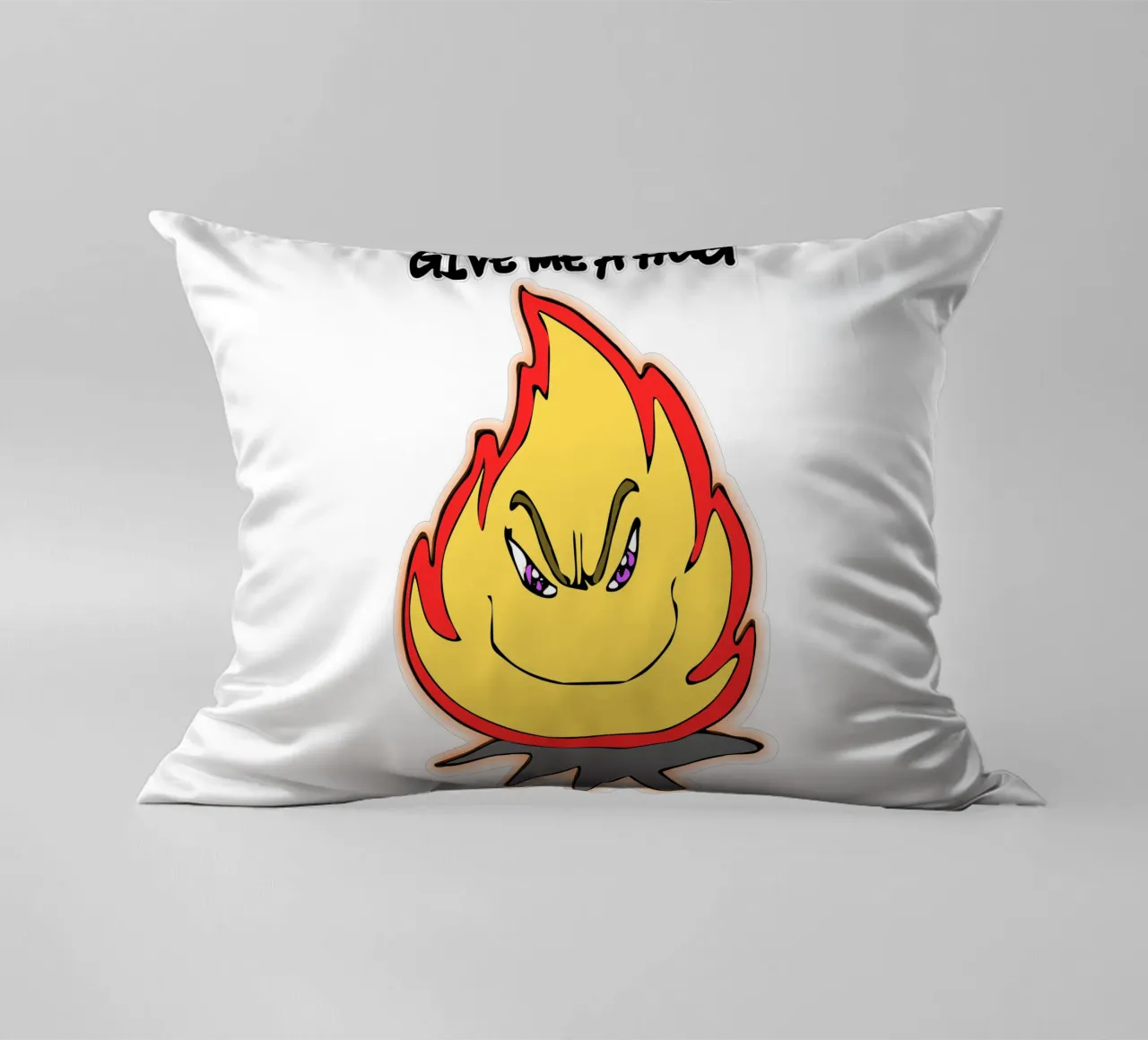 Cartone animato divertente Fuoco abbracciami cuscino da sillyindustries