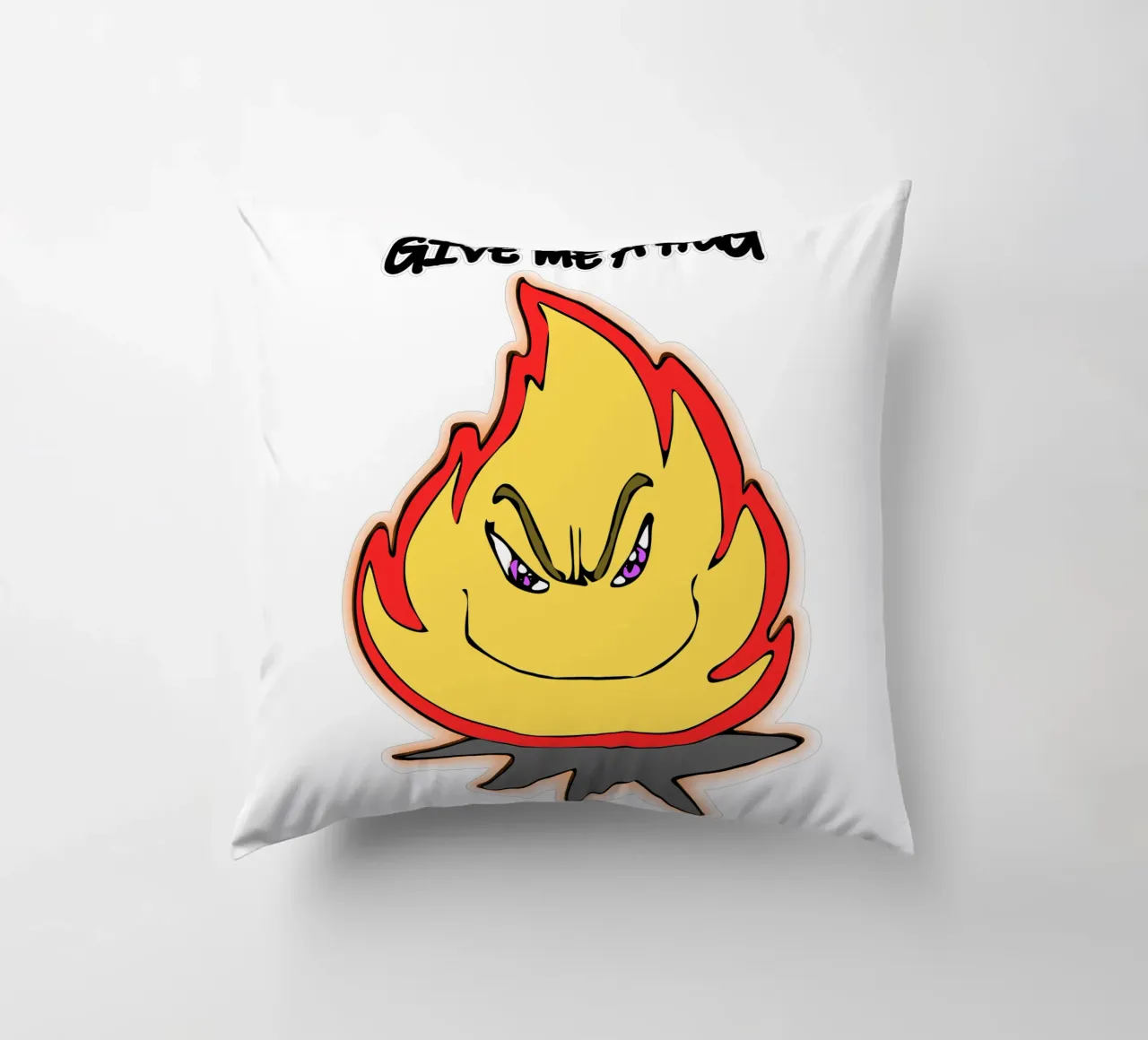Cartone animato divertente Fuoco abbracciami cuscino da sillyindustries