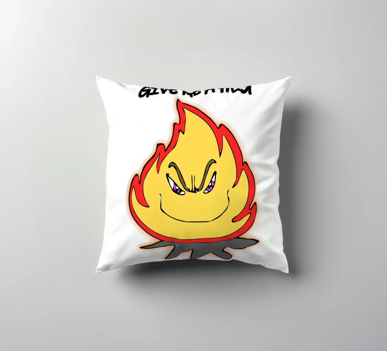 Cartone animato divertente Fuoco abbracciami cuscino da sillyindustries