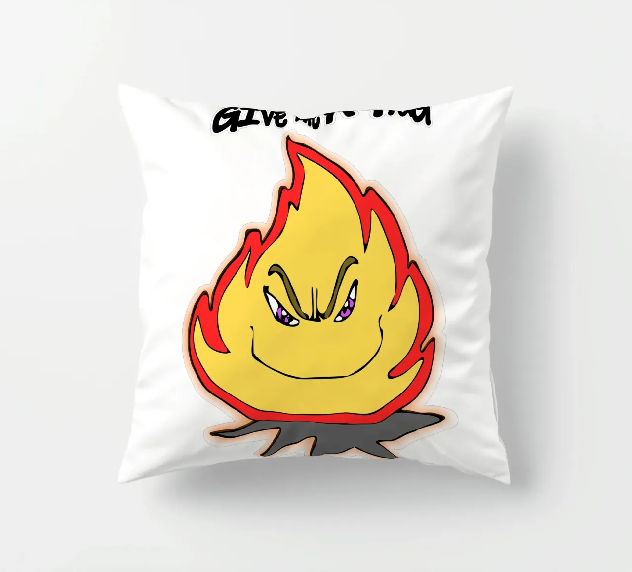 Cartone animato divertente Fuoco abbracciami cuscino da sillyindustries
