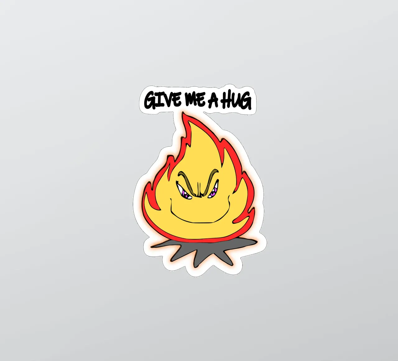 Dessin humoristique Fire Hug Me autocollant de sillyindustries