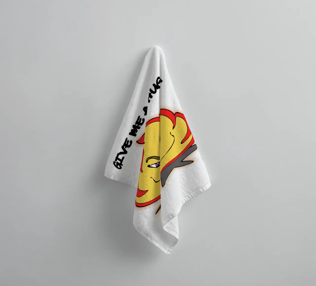 Cartone animato divertente Fuoco abbracciami asciugamano da bagno da sillyindustries