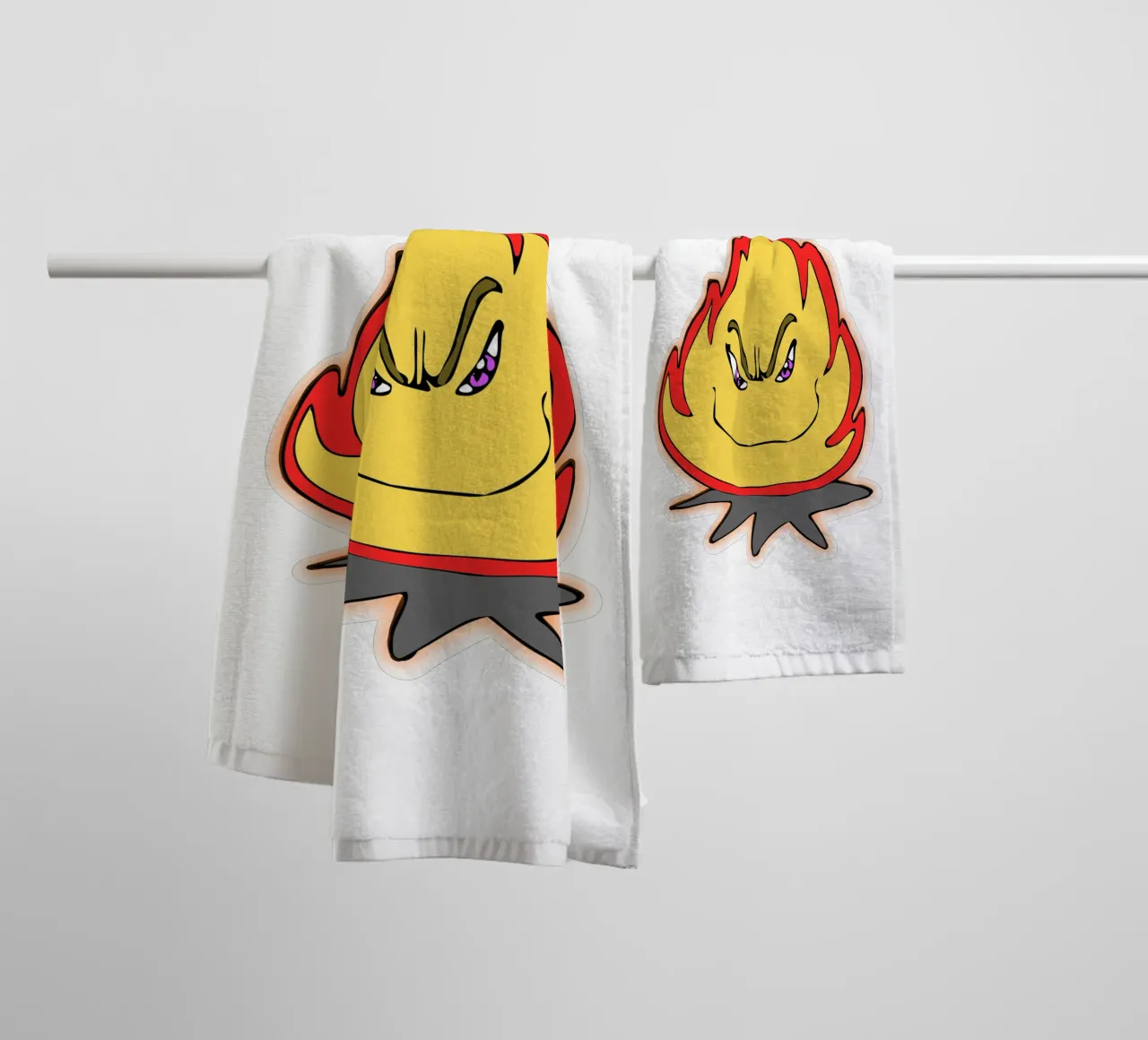 Cartone animato divertente Fuoco abbracciami asciugamano da bagno da sillyindustries
