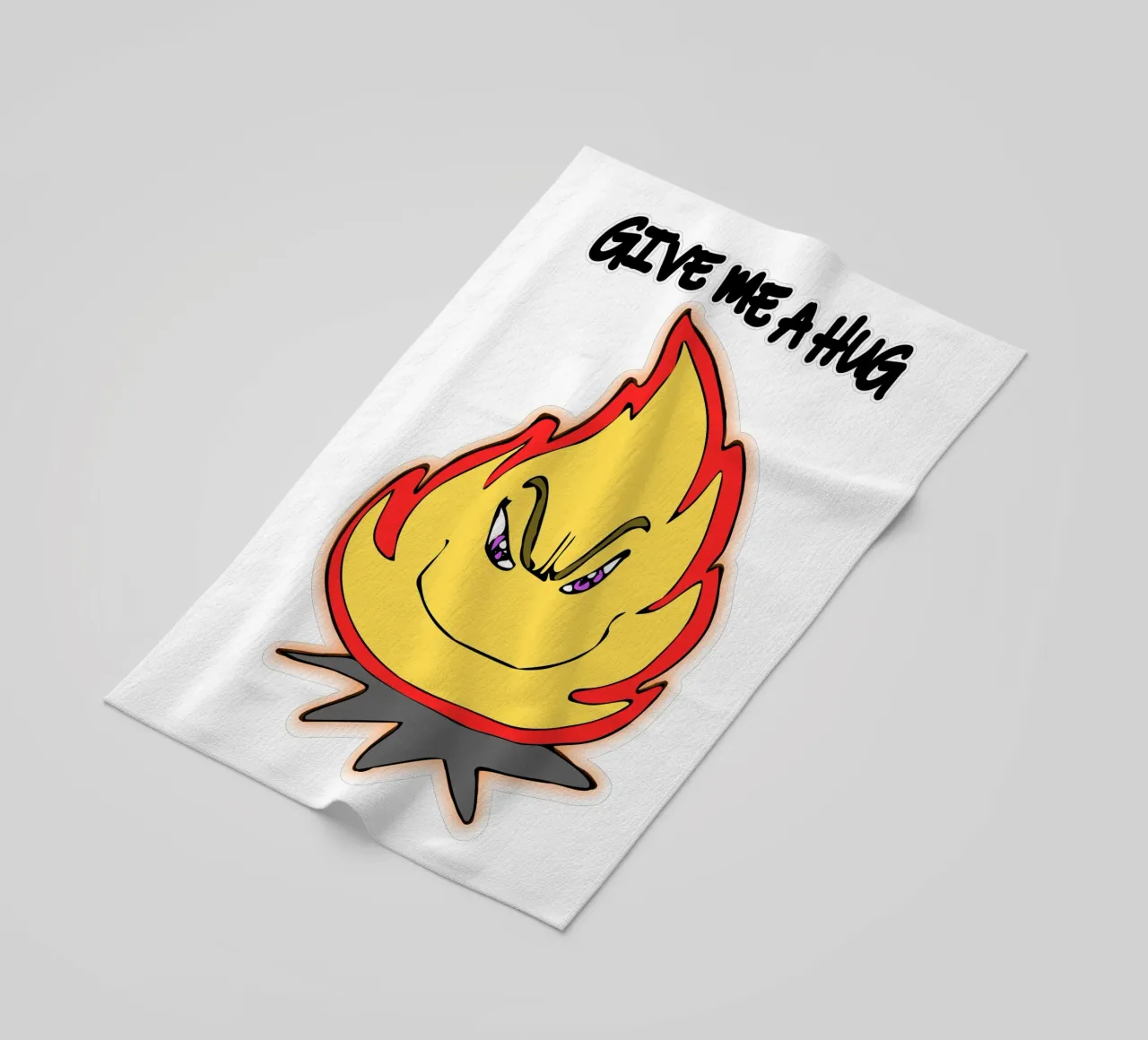 Cartone animato divertente Fuoco abbracciami telo mare da sillyindustries