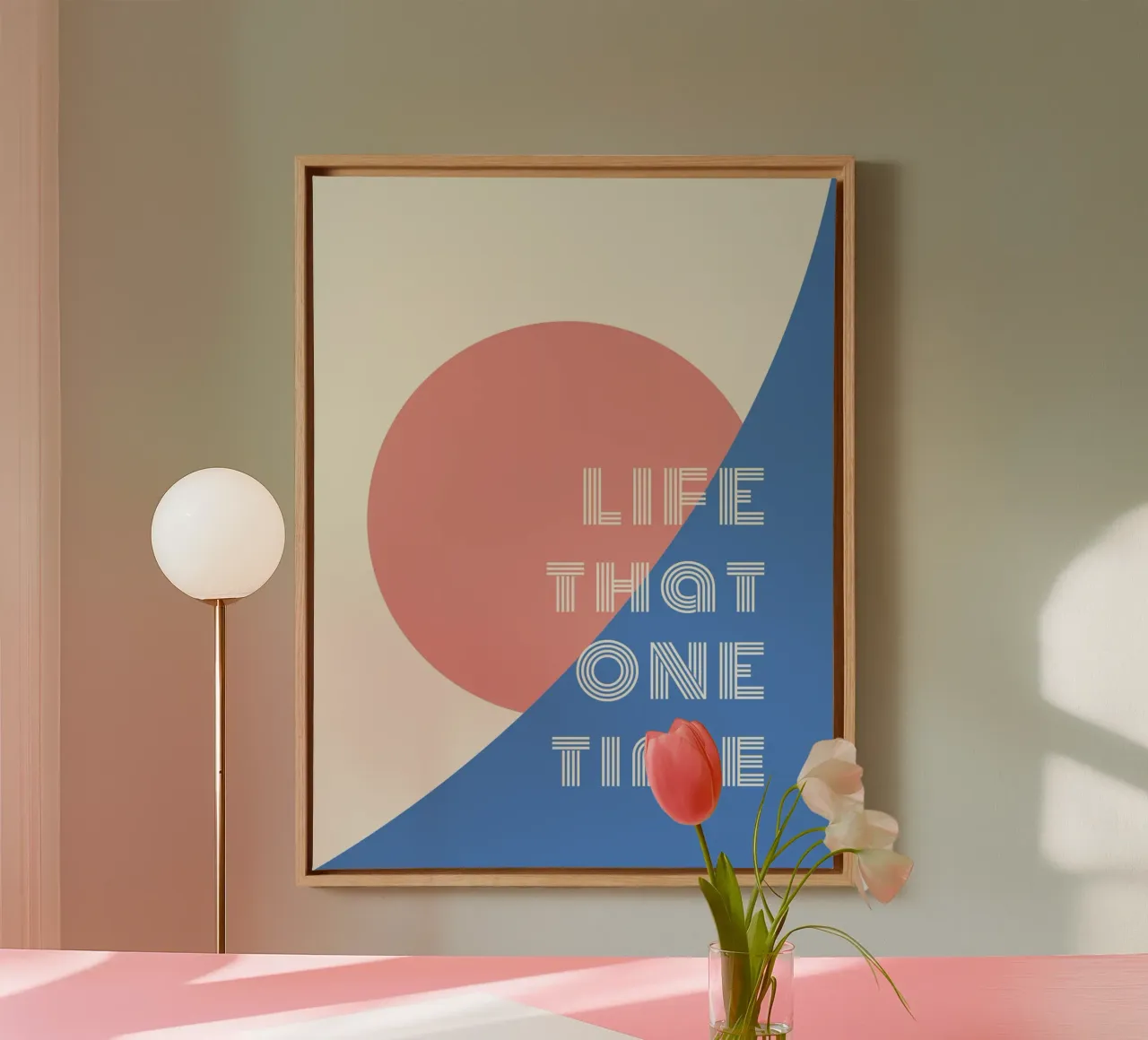 LIFE THAT ONE TIME tela con Cornice a cassetta da natural neutral