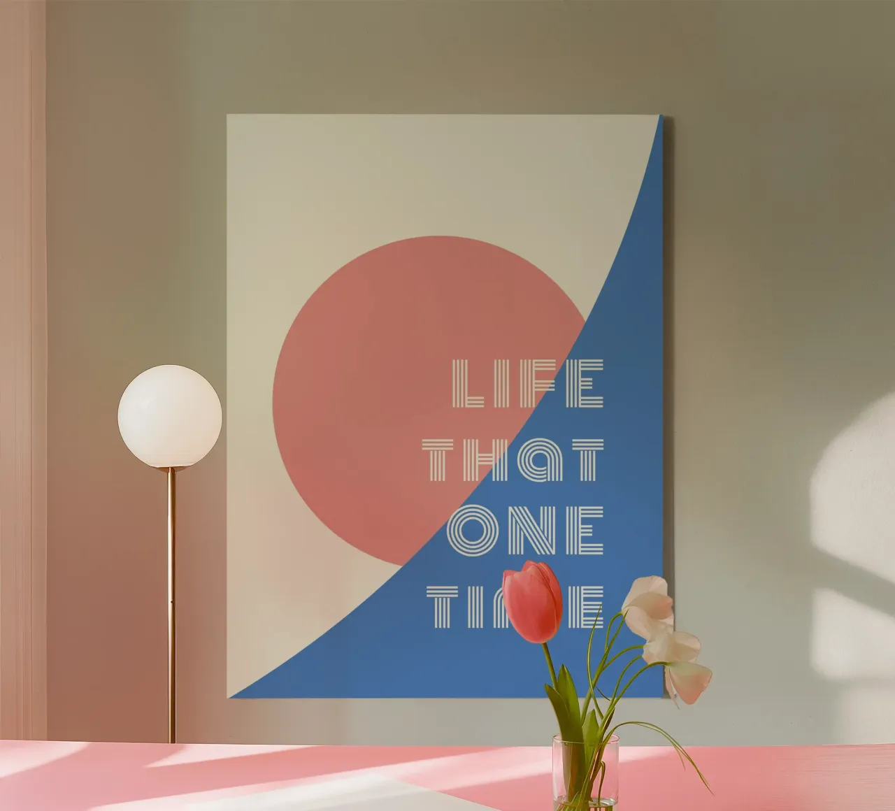 LIFE THAT ONE TIME tela con Cornice a cassetta da natural neutral