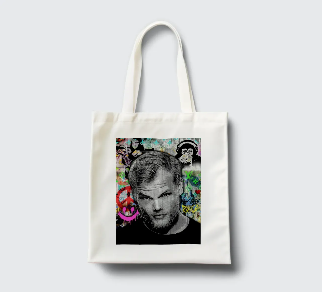 Pop art Avicii Jutebeutel von FreeArtStudio