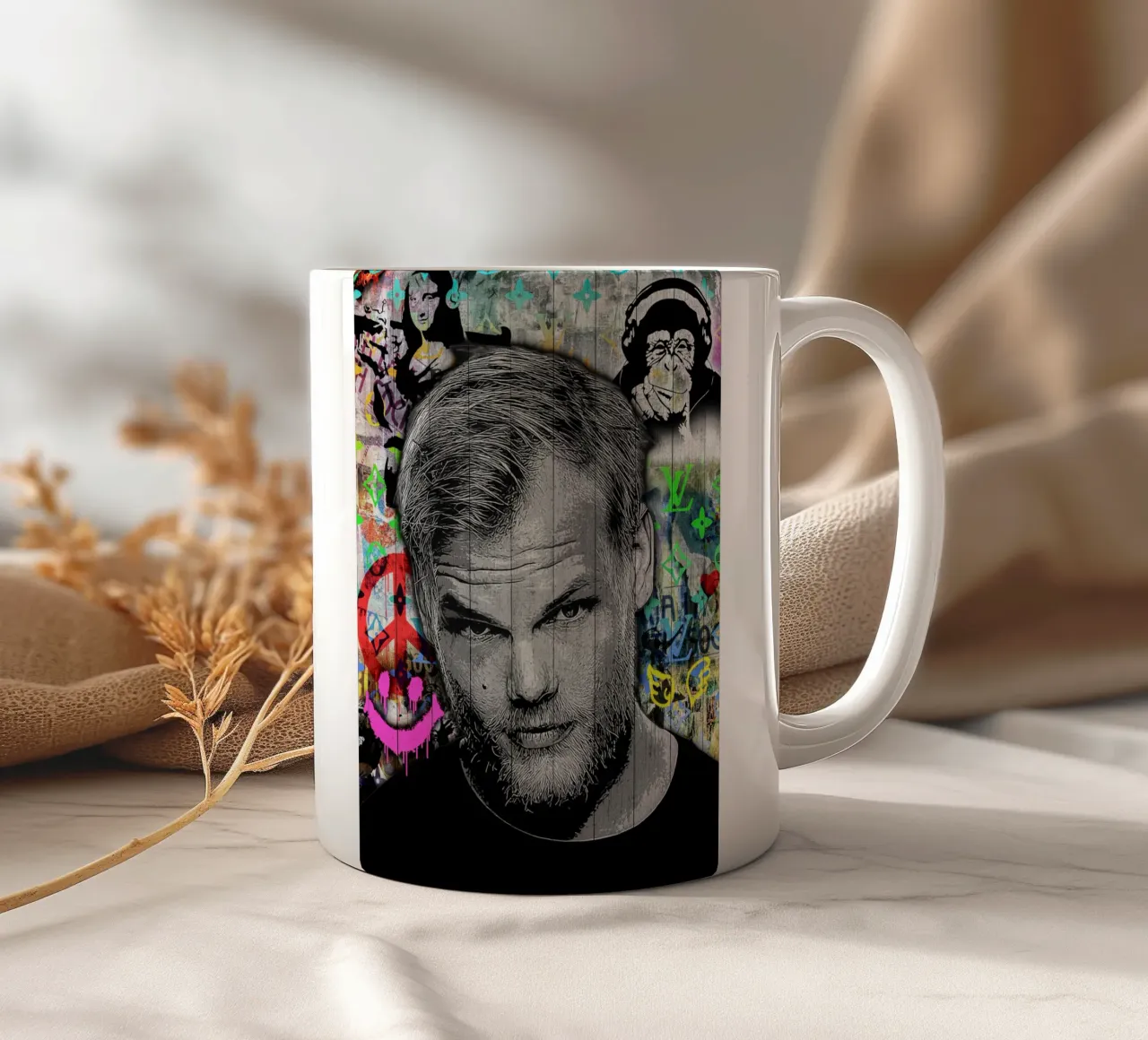 Pop art Avicii tazza in ceramica da FreeArtStudio