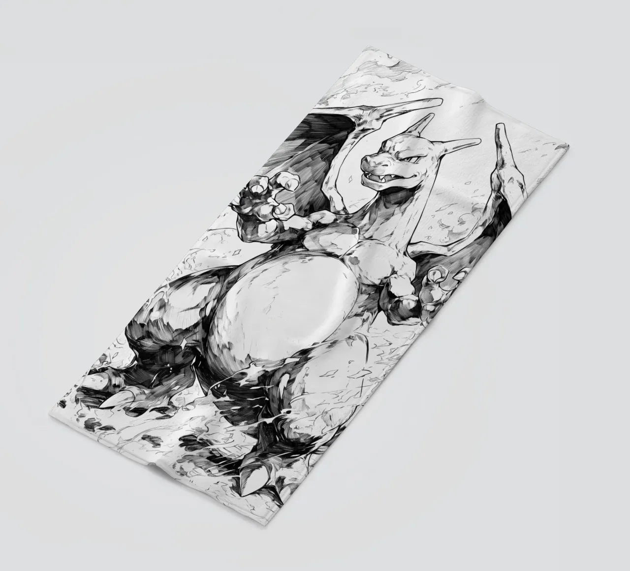 Charizard black and white telo mare da CreativeStudio