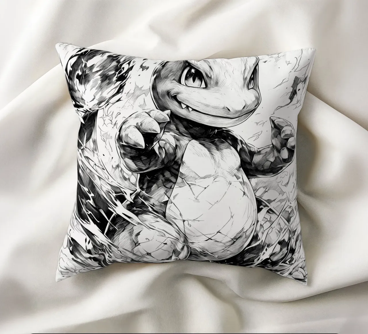 Charmander black and white cuscino da CreativeStudio