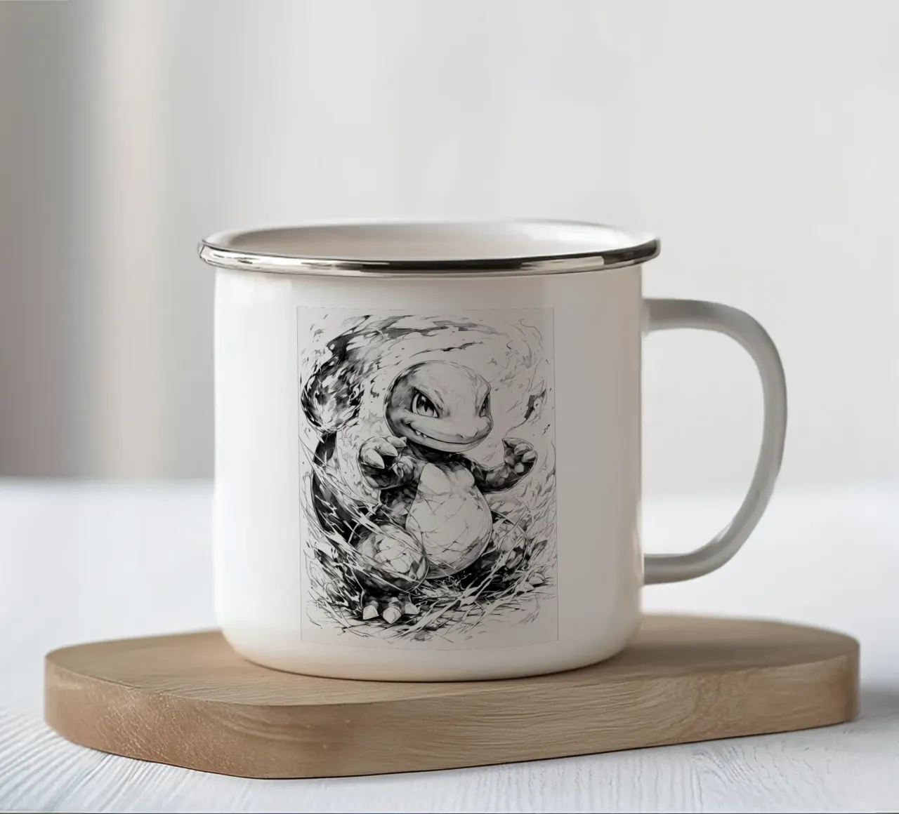 Charmander black and white tazza in smalto da CreativeStudio