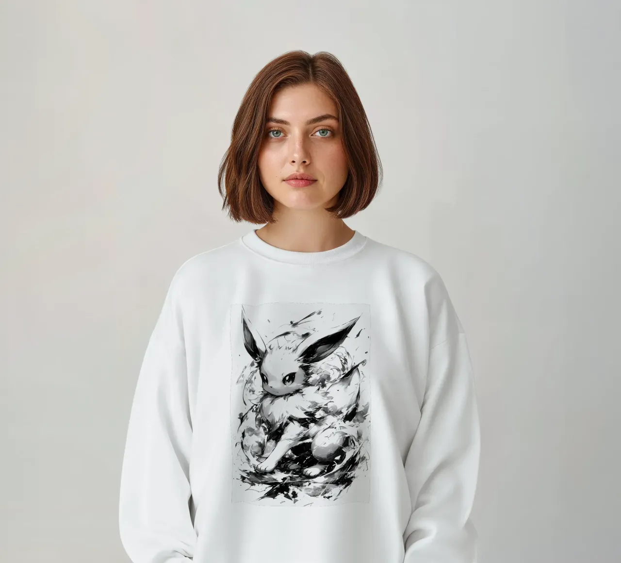 eevee black and white felpa da CreativeStudio