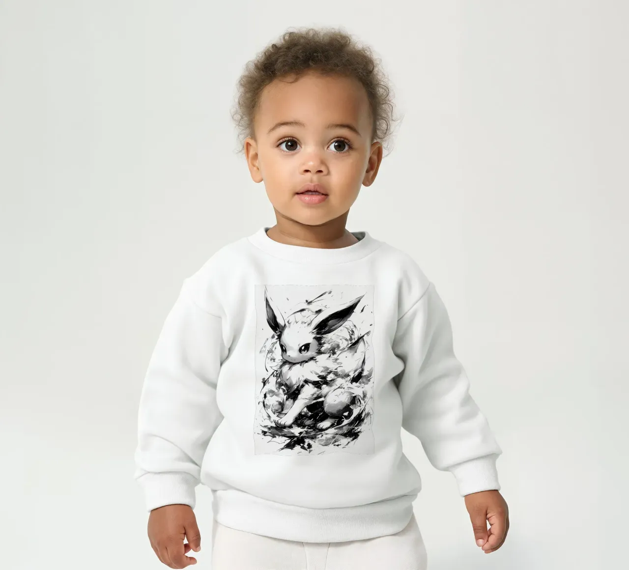 eevee black and white felpa neonato da CreativeStudio
