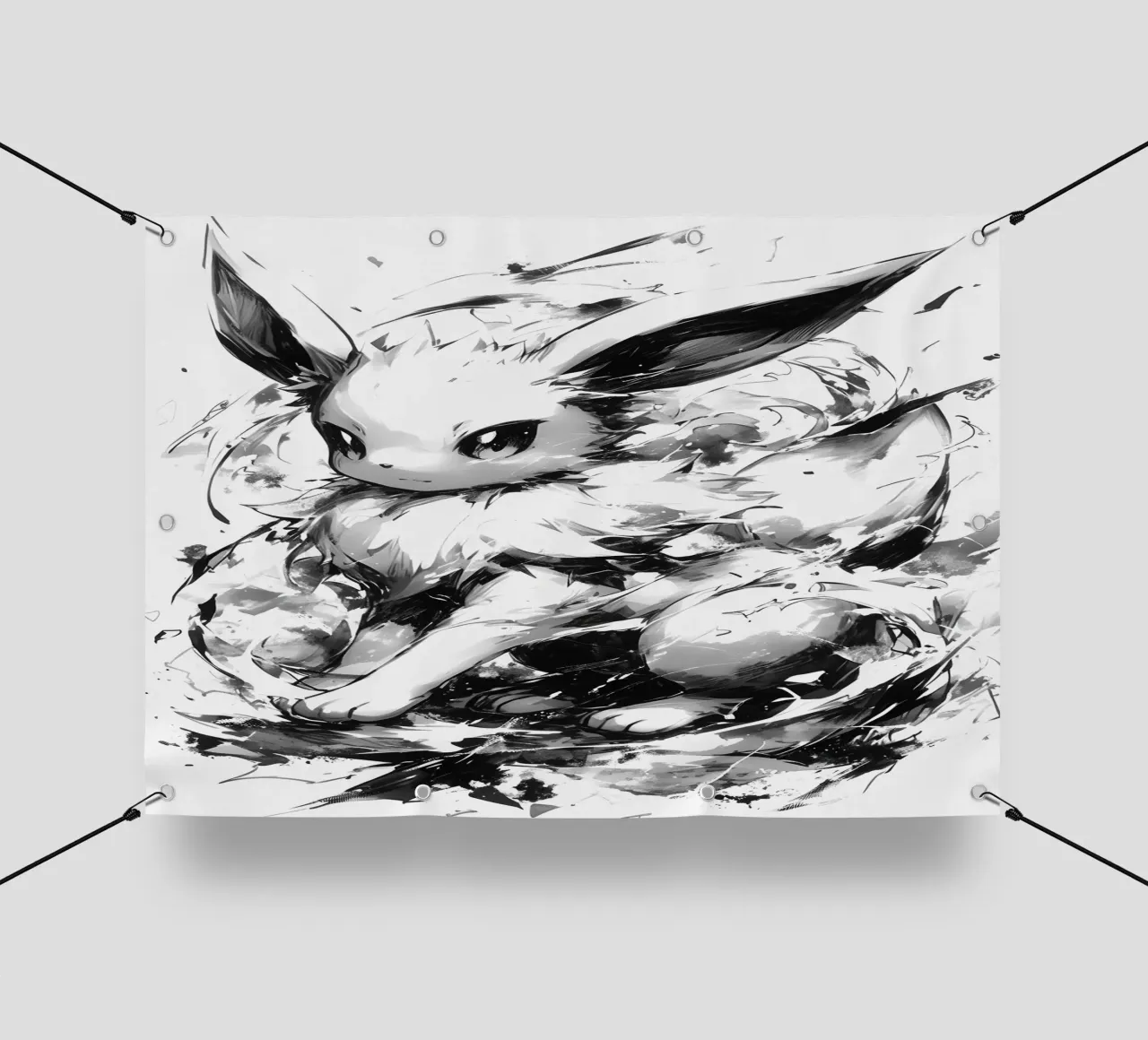 eevee black and white telo in pvc da CreativeStudio