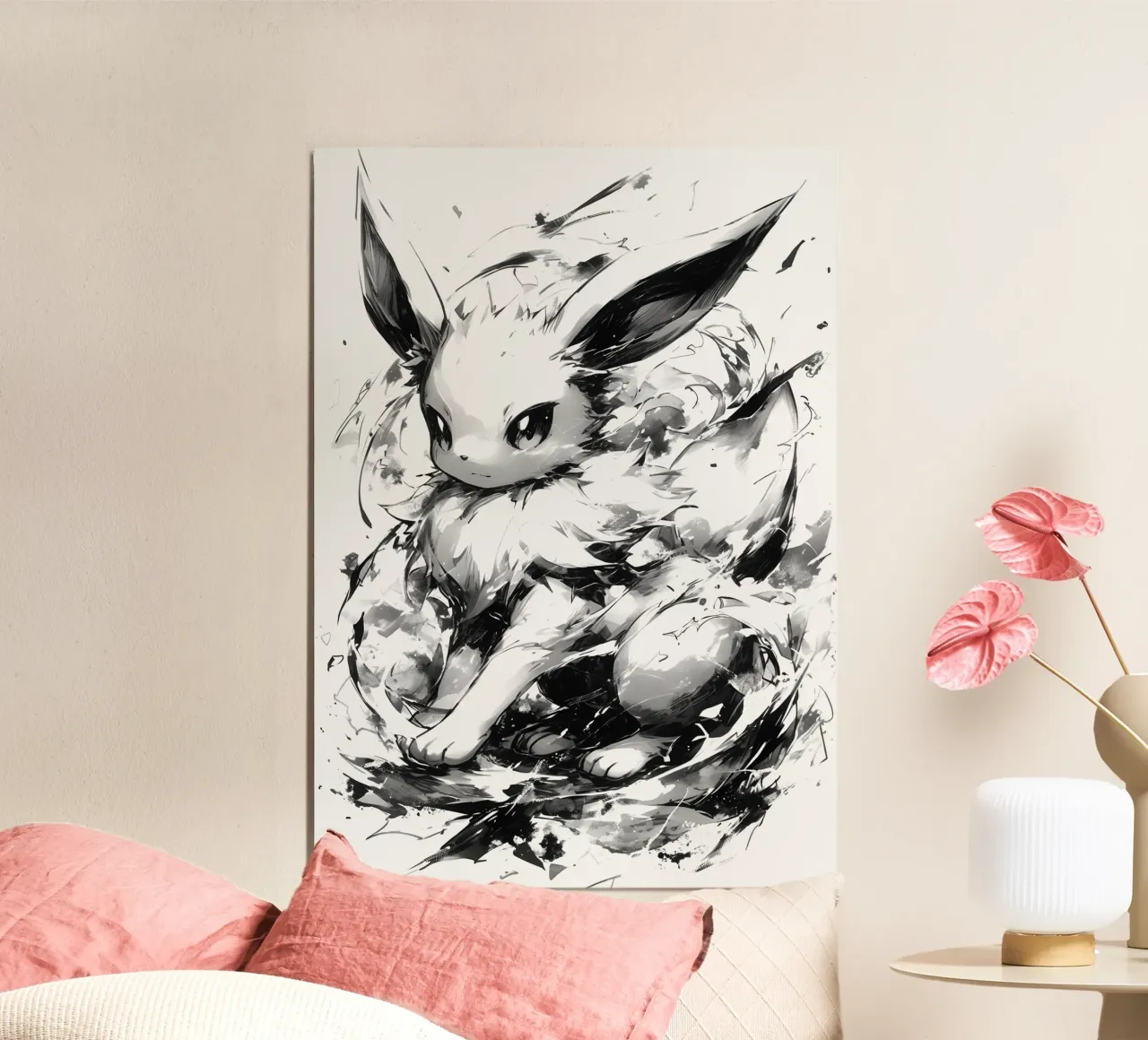 eevee black and white alluminio dibond da CreativeStudio