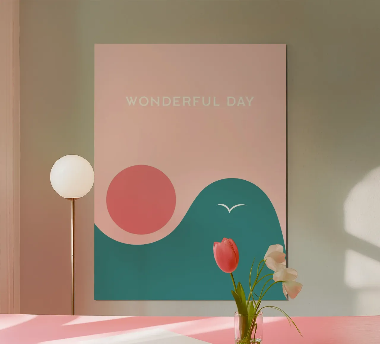 WONDERFUL DAY poster con telaio in plastica da natural neutral