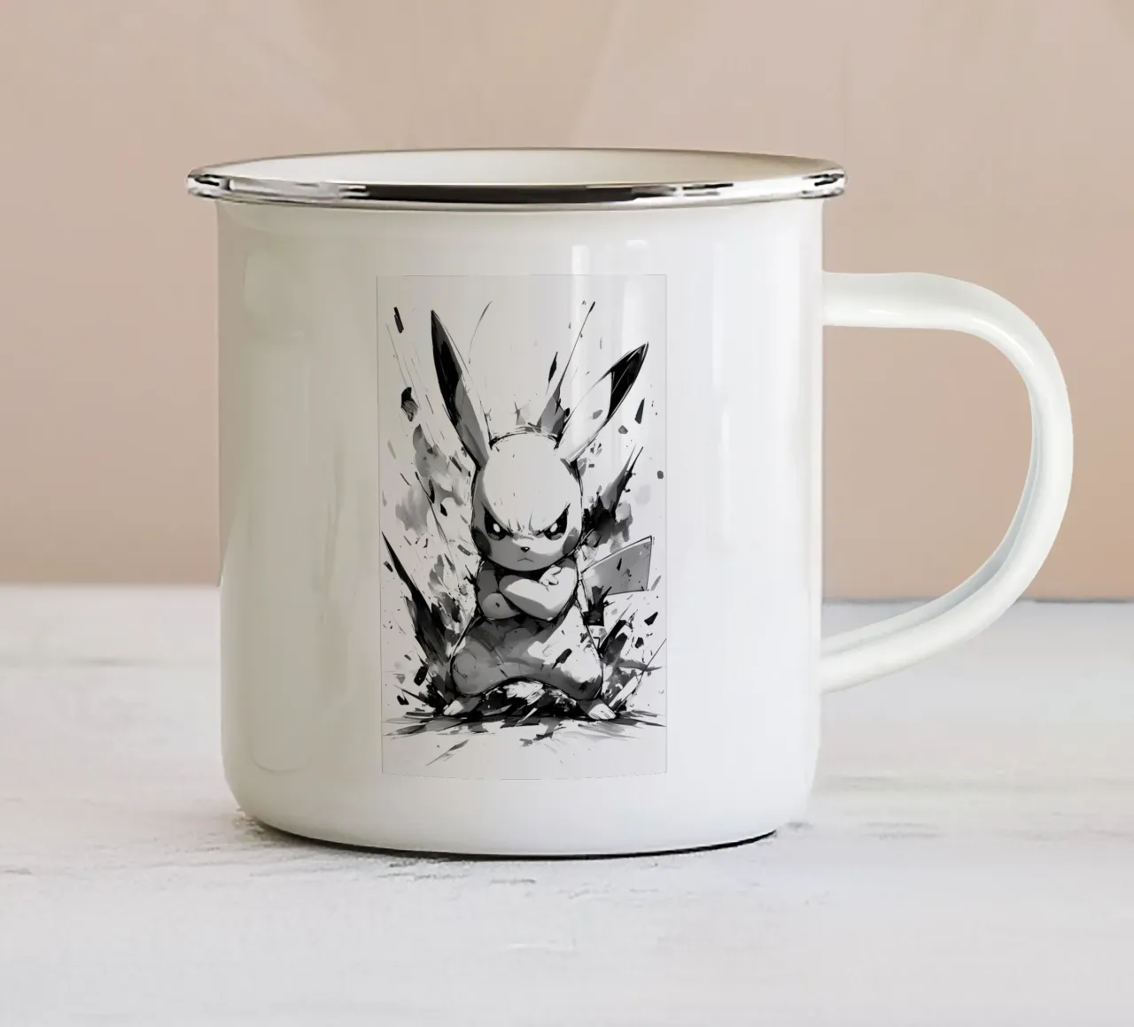 Pikachu black and white tazza in smalto da CreativeStudio