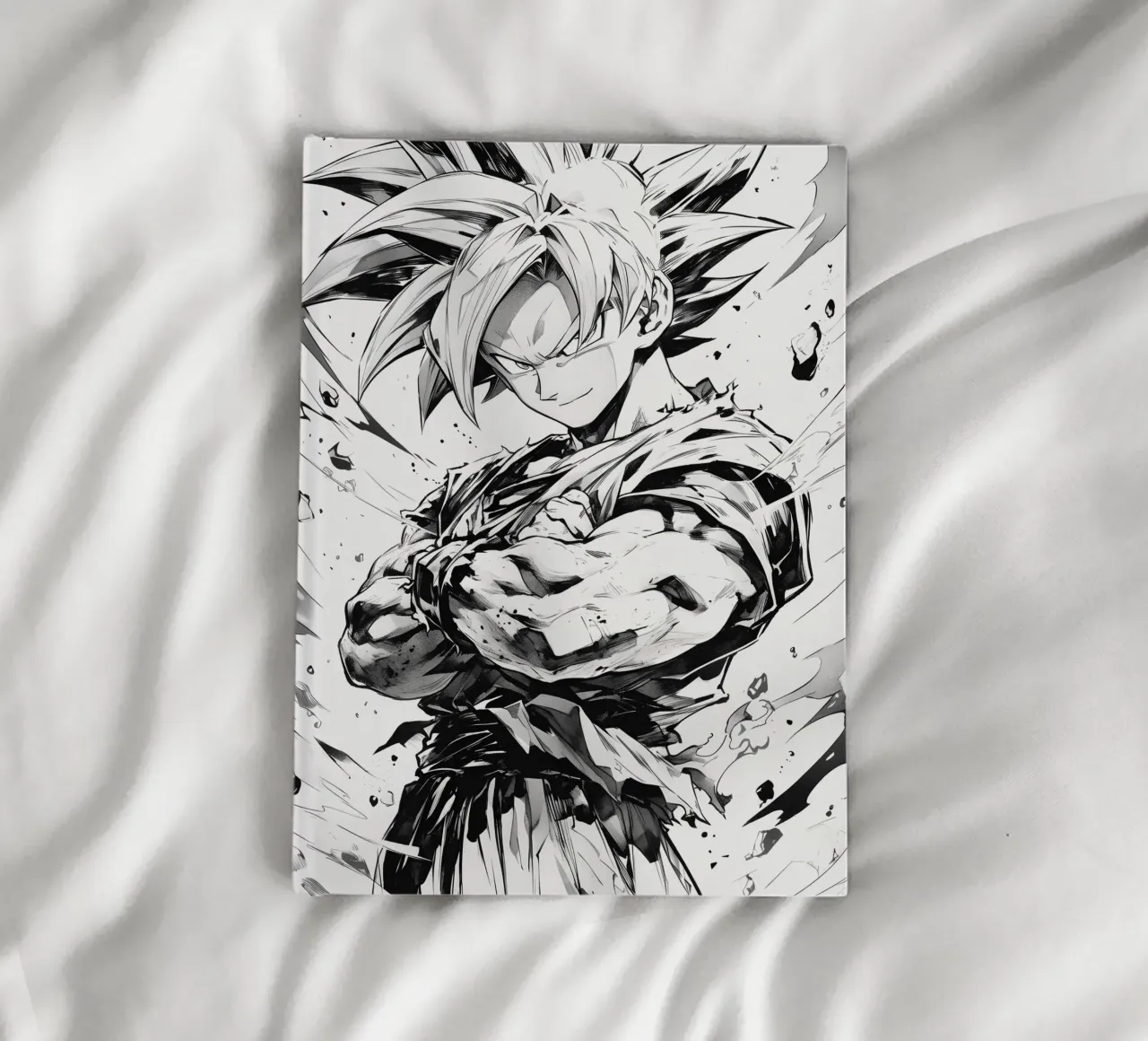 Goku black and white notebook by CreativeStudio
