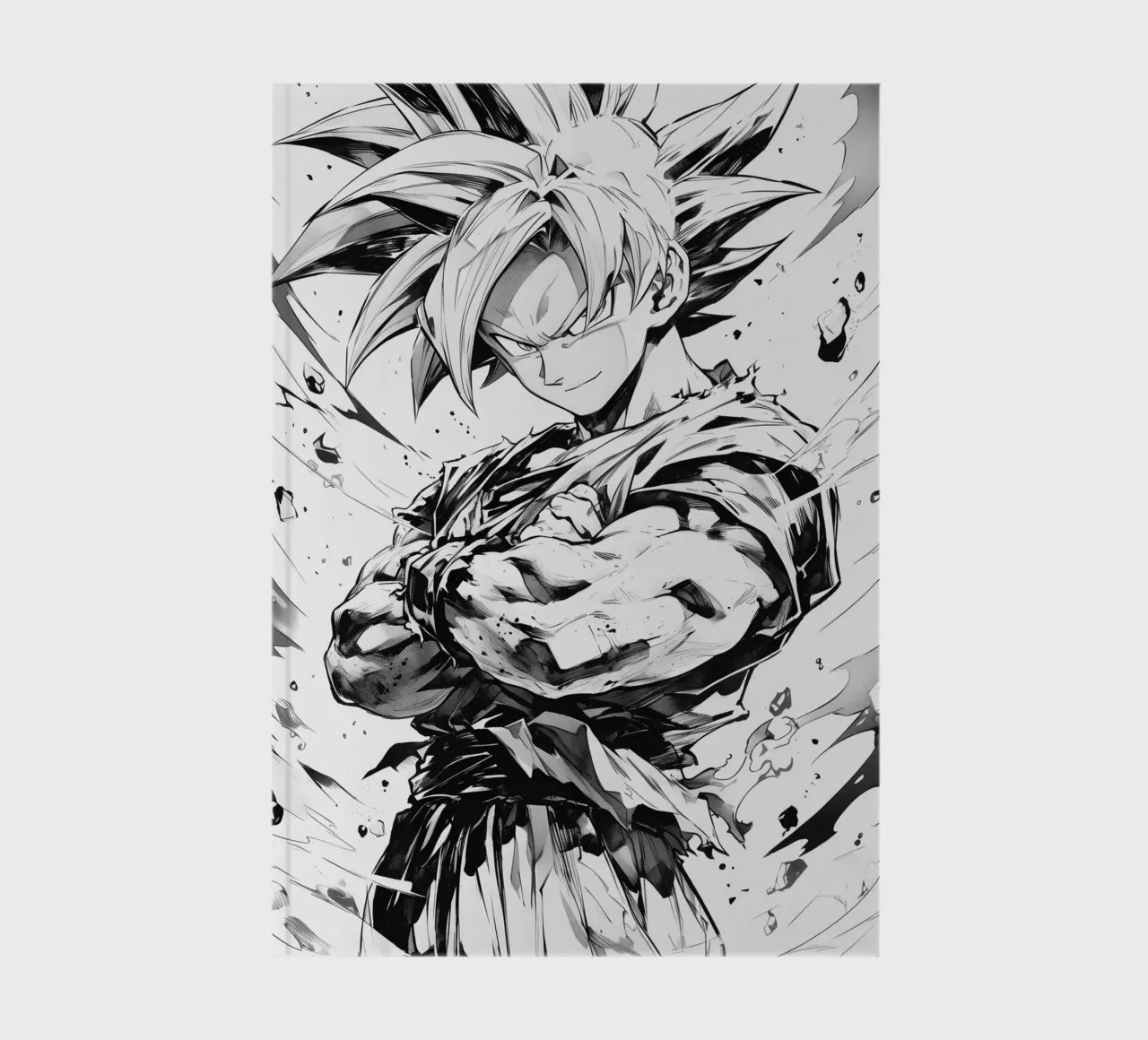 Goku black and white notebook by CreativeStudio