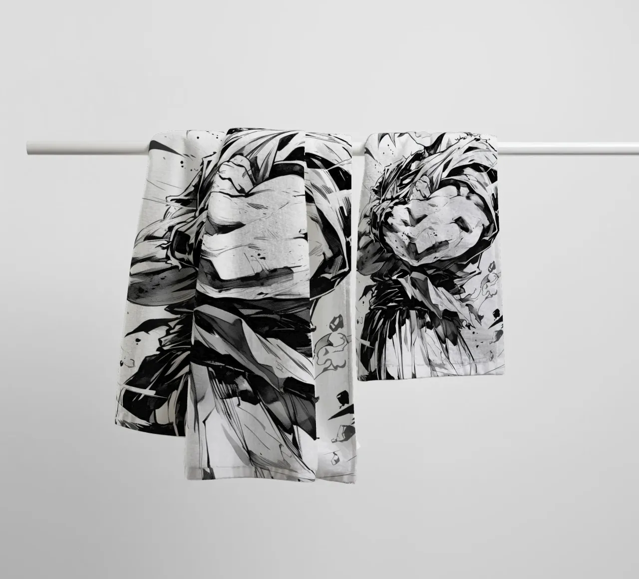 Goku black and white asciugamano da bagno da CreativeStudio
