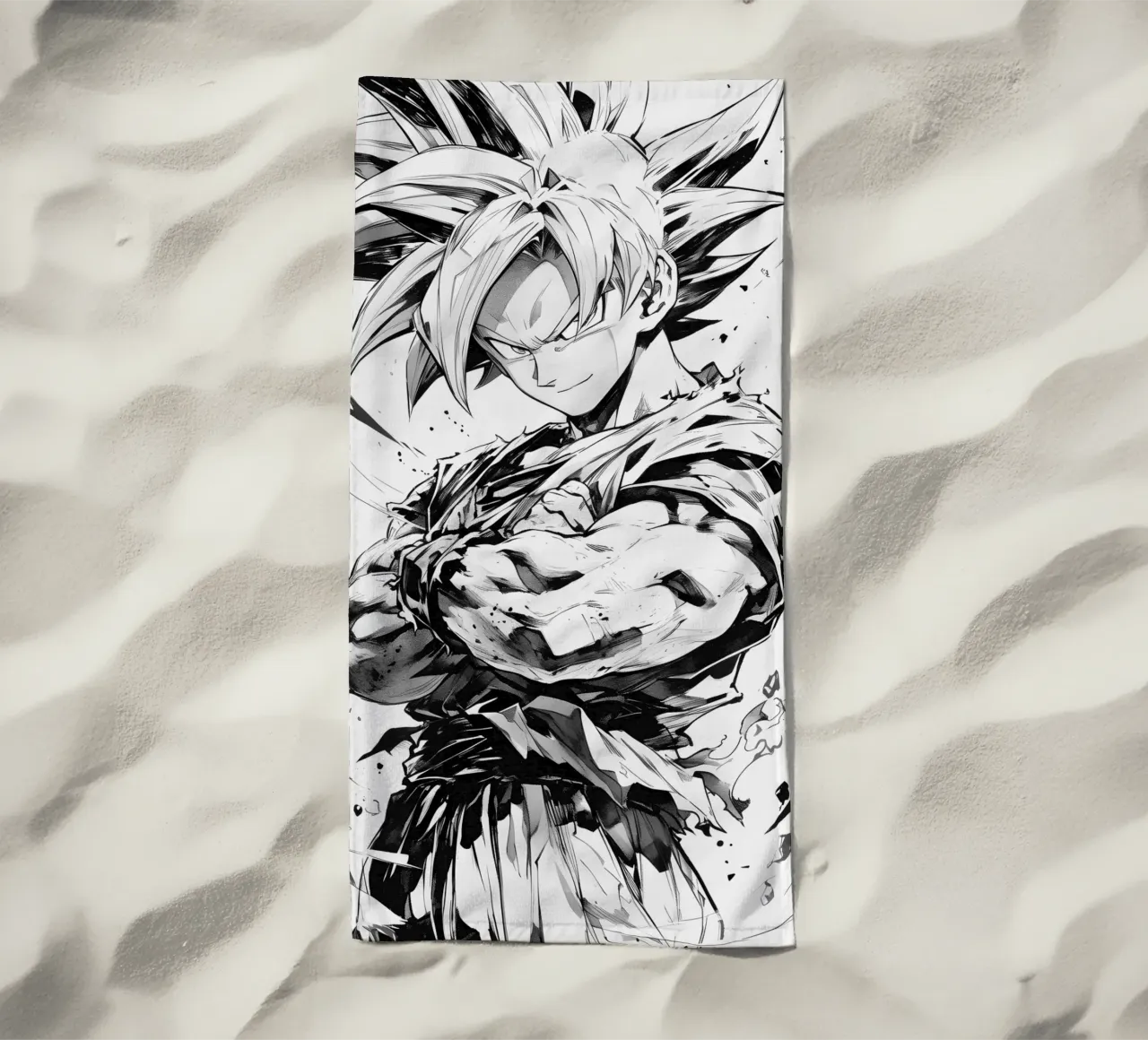 Goku black and white telo mare da CreativeStudio