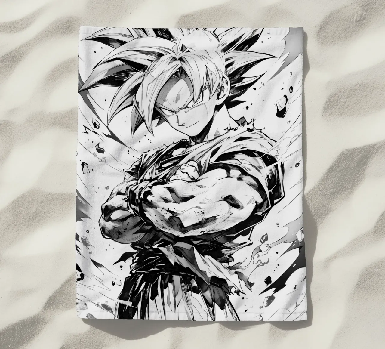 Goku black and white telo mare da CreativeStudio