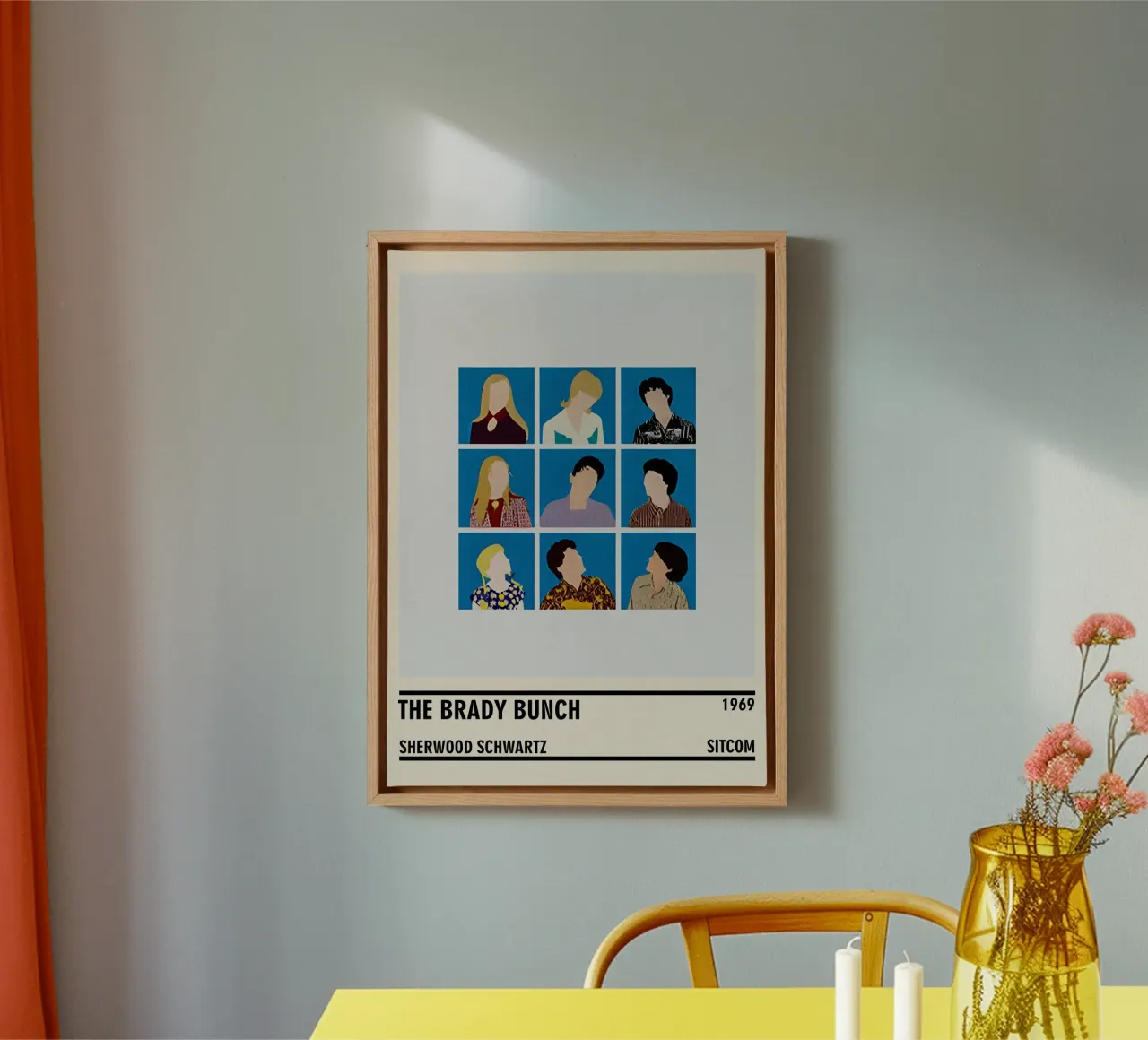 The Brady Bunch canvas met Baklijst van TheArtstudio