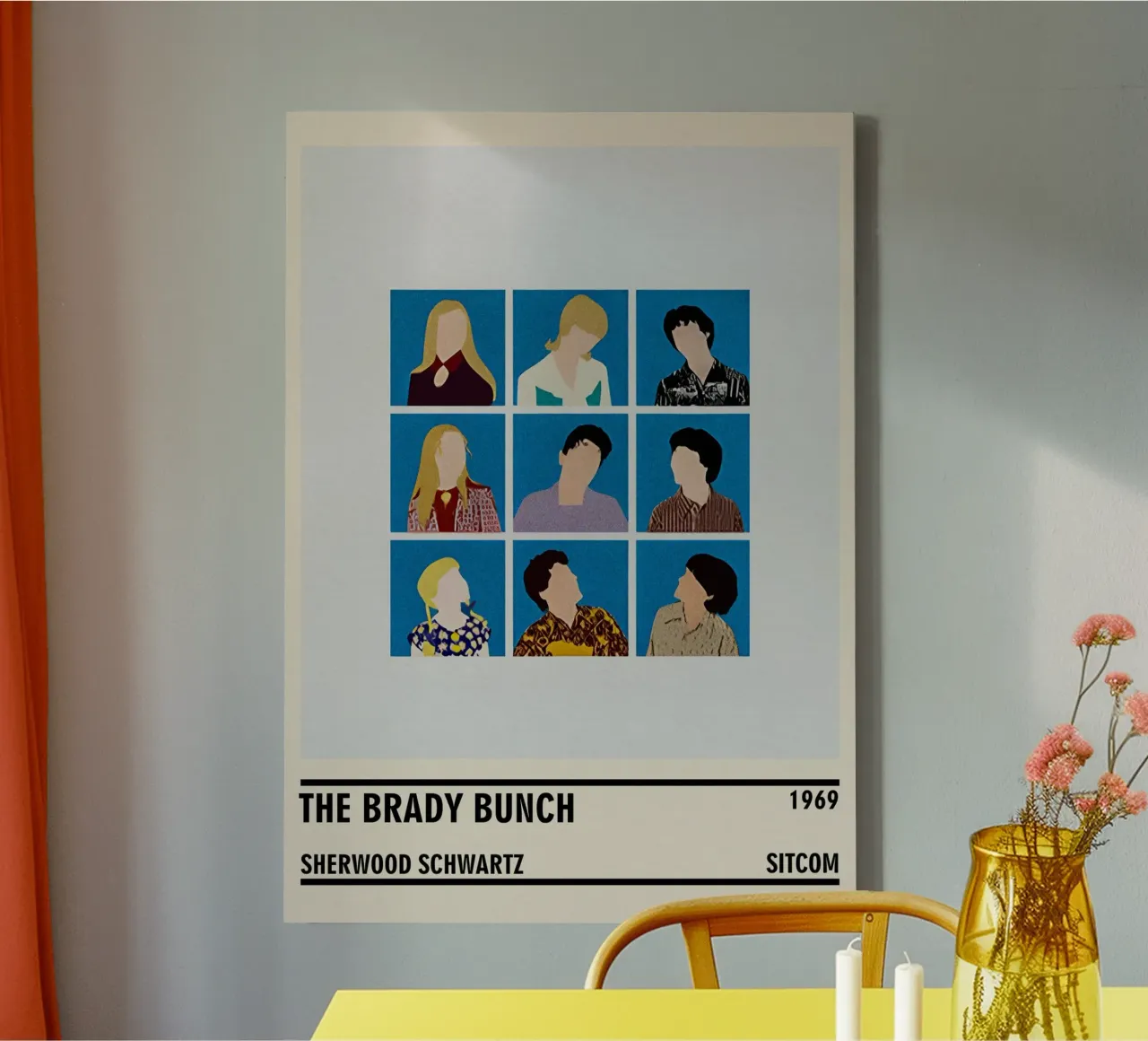 The Brady Bunch canvas met Baklijst van TheArtstudio