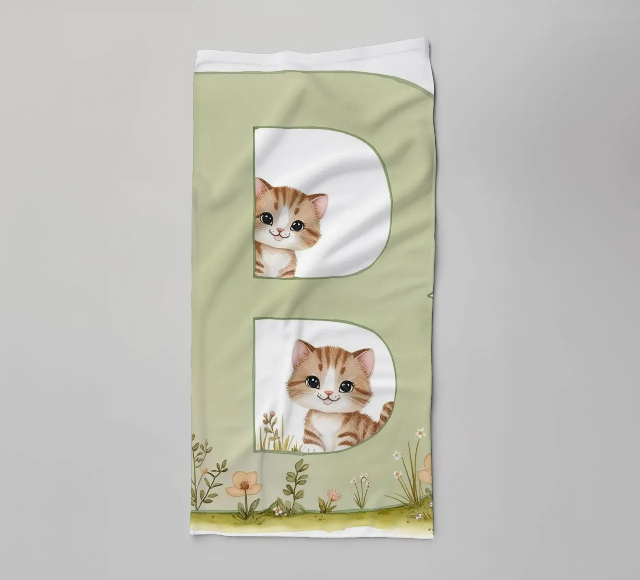 Chat mignon lettre B serviette de bain de Kids zone