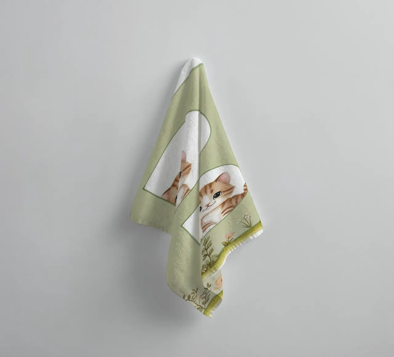 Chat mignon lettre B serviette de bain de Kids zone