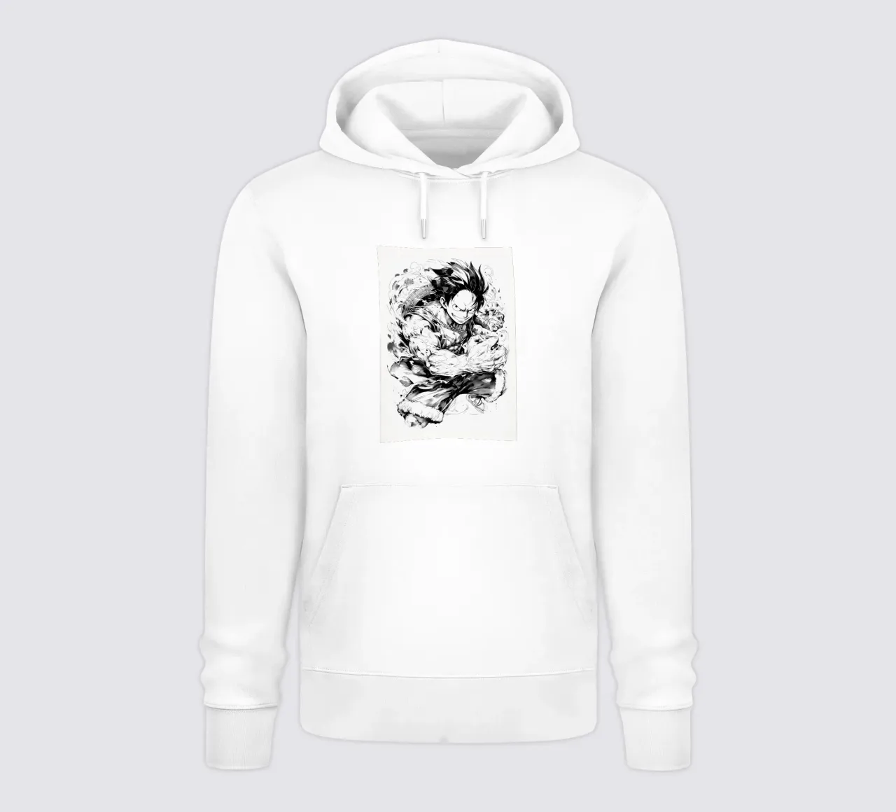 LUffy Gear 5 black and white felpa con cappuccio da CreativeStudio