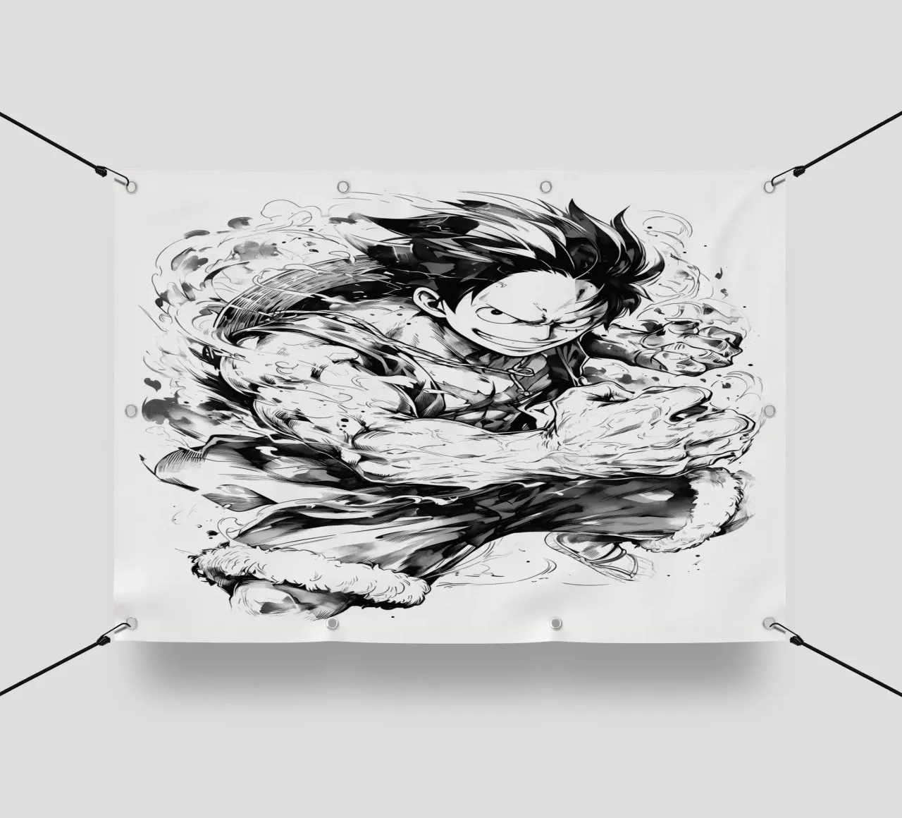 LUffy Gear 5 black and white telo in pvc da CreativeStudio