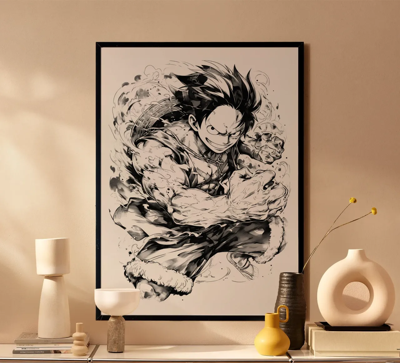 LUffy Gear 5 black and white carta hahnemühle da CreativeStudio