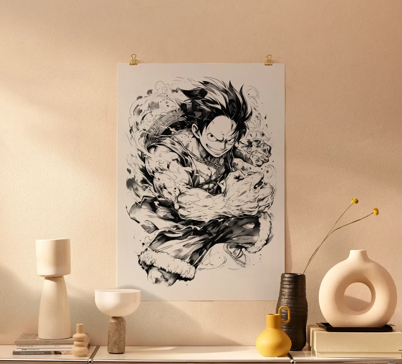 LUffy Gear 5 black and white carta hahnemühle da CreativeStudio