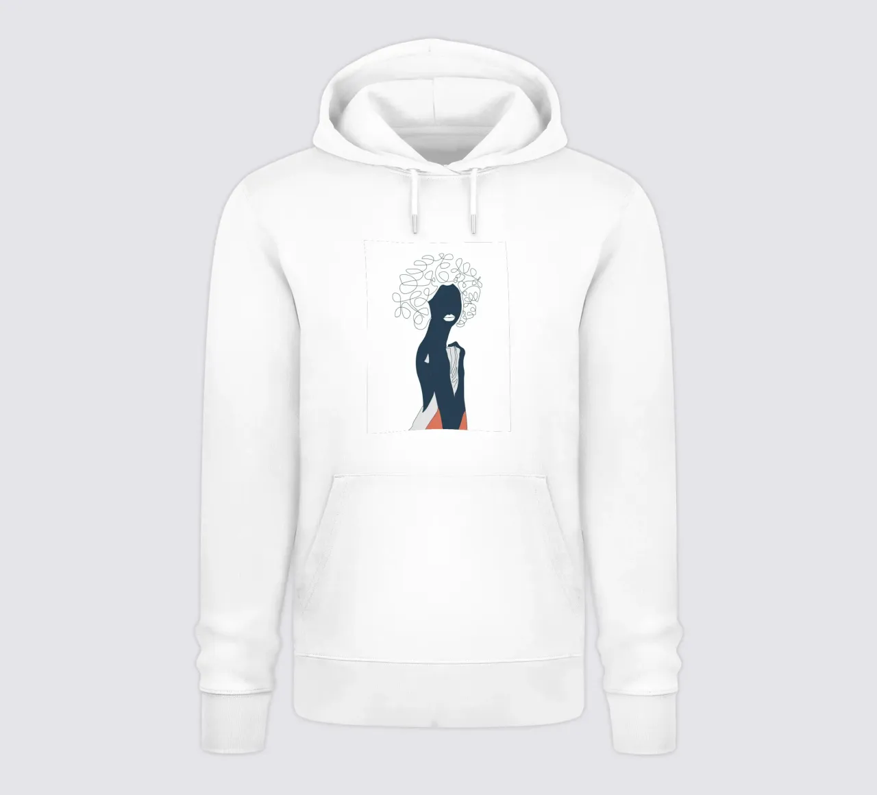 Línea mínima African Woman sudadera con capucha de Urban Art Draw