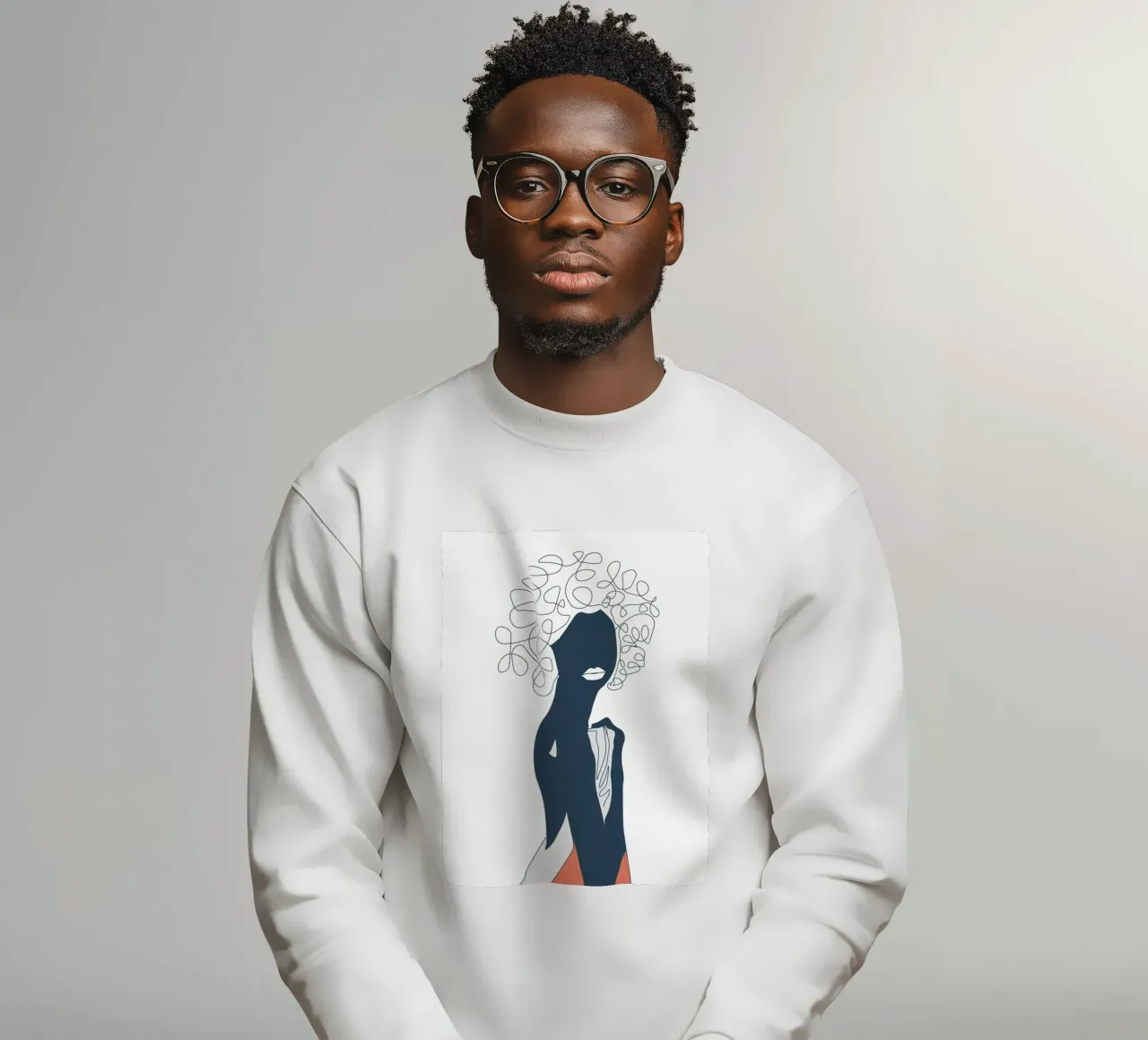 Donna africana linea minimal felpa da Urban Art Draw