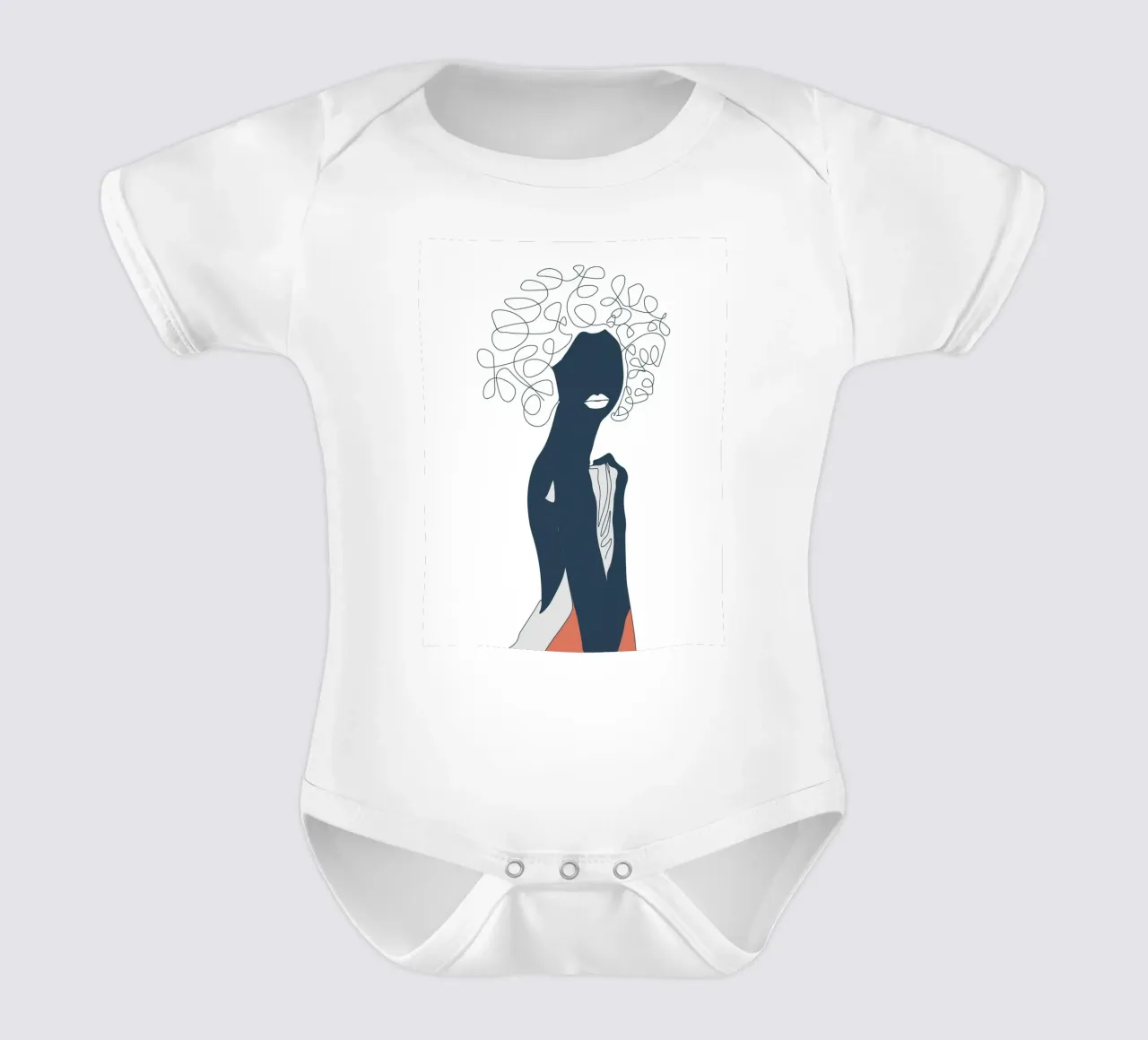 Donna africana linea minimal body neonato maniche corte da Urban Art Draw