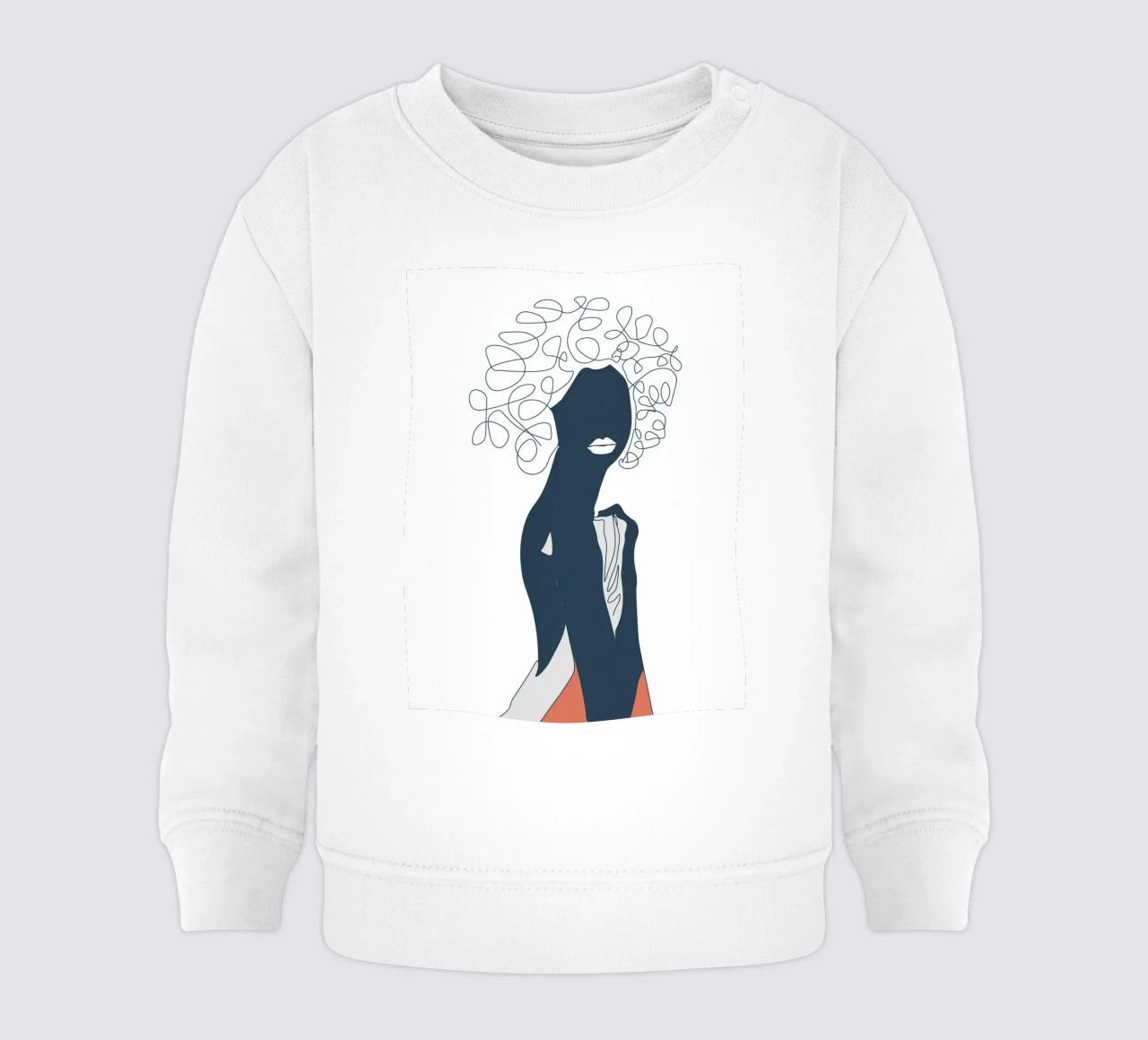 Donna africana linea minimal felpa neonato da Urban Art Draw
