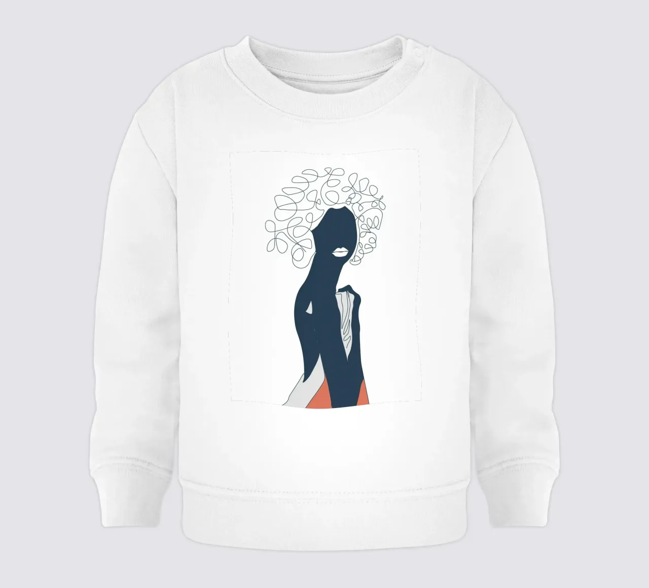Línea mínima African Woman sudadera de bebé de Urban Art Draw