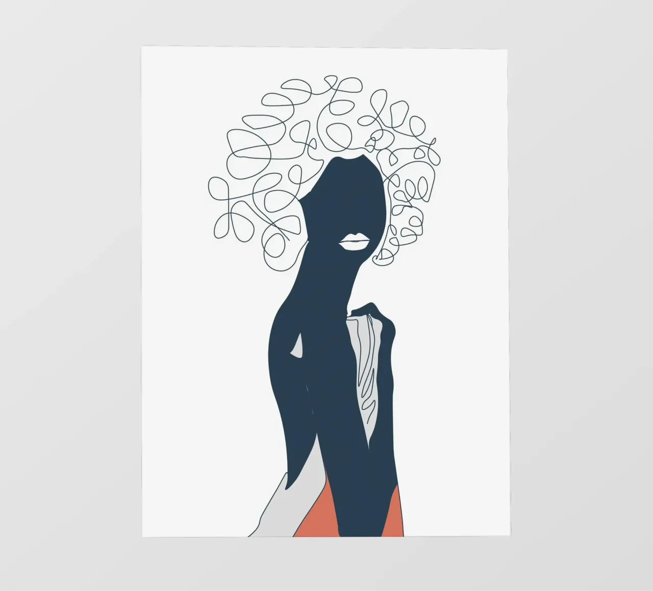 Donna africana linea minimal telo in pvc da Urban Art Draw