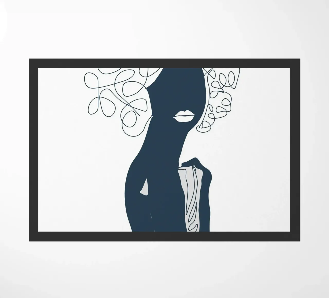 Línea mínima African Woman felpudo de Urban Art Draw