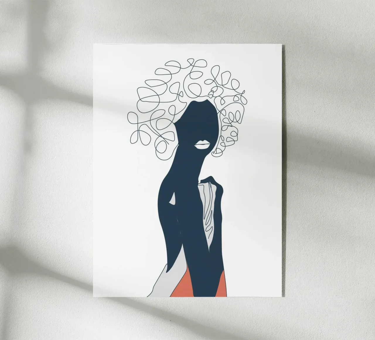 Donna africana linea minimal plexiglass da Urban Art Draw