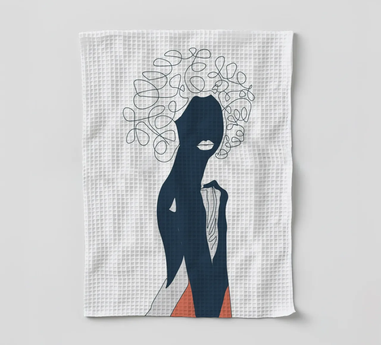 Donna africana linea minimal canovaccio da cucina da Urban Art Draw